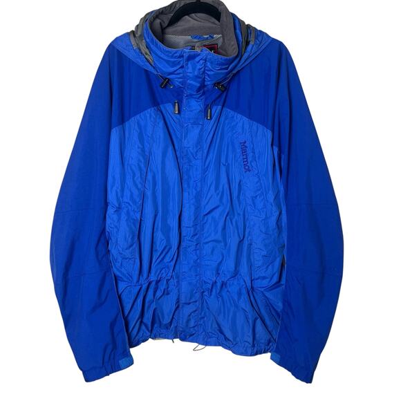 Marmot Armstrong Stretch Jacket Waterproof Hooded Coat Blue Men's XL - Picture 1 of 13
